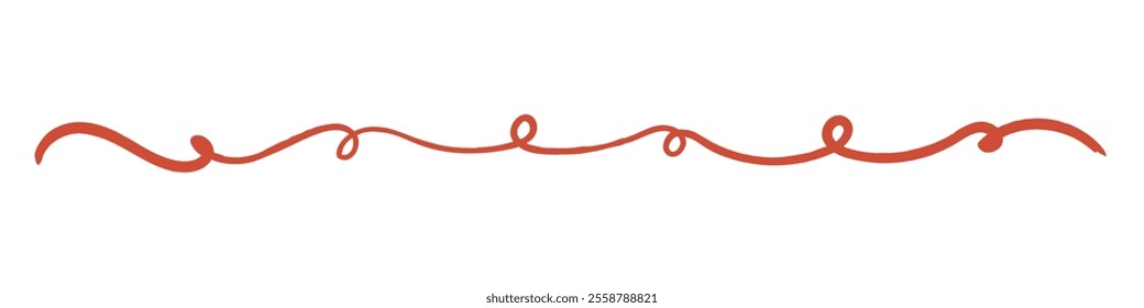 Hand drawn curved line shape, isolated on white background. Vector design element for decoration.