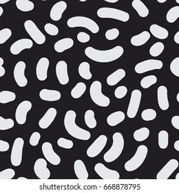Hand drawn curved random short lines seamless vector pattern. Memphis style doodle background for print, textile, fabric, wallpaper, poster, home decor, packaging, wrapping paper, banner, web pages.