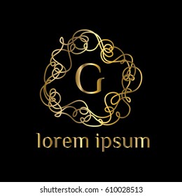 Hand drawn curves logo design letter G
