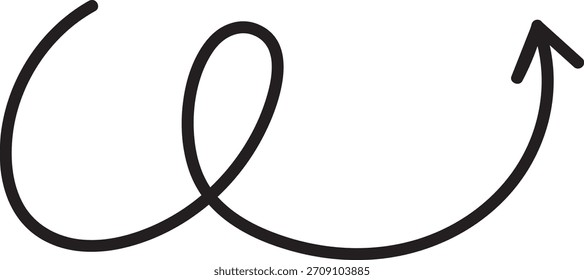 Hand drawn curvy arrows pointing direction for navigation design.