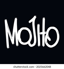 Hand drawn custom lettering White text. Wild white letters with a curve sunburst effect isolated on black. Bold chalky looking dynamic calligraphy work on the board. Sloppy style title