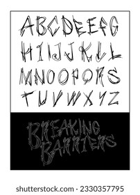 hand drawn custom scratchy grunge typography