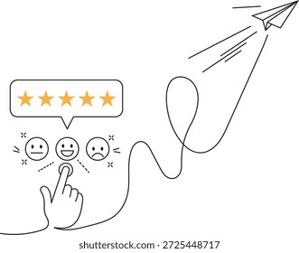 Dibujado a mano Cliente Calificación Comentarios y revisión Vector de ilustración