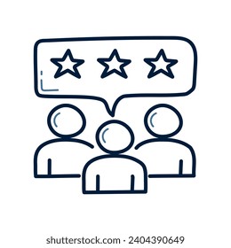 Hand drawn Customer Review doodle line illustration. Customer Review icon vector.