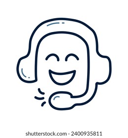 Hand drawn customer support doodle line illustration. customer support doodle icon vector.