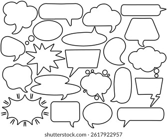 Hand Drawn and Customizable Speech Bubble Doodles Collection