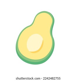 handgezeichnete Schnittscheibe Avocado