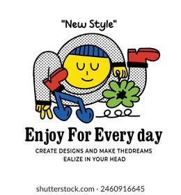 hand drawn cute abstract cartoon character illustration
