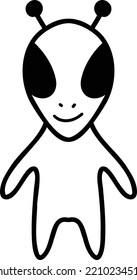 Hand Drawn cute alien illustration isolated on background