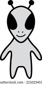 Hand Drawn cute alien illustration isolated on background