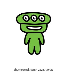 hand drawn cute alien illustration design for you 3