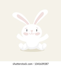 Hand drawn cute Animals, cards or poster for baby shower. Cute Bunny