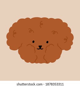 Hand drawn Cute Apricot Toy Poodle puppy dog Icon Design elements illustration