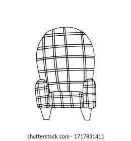 Hand drawn cute armchair. Doodle vector illustration for greeting cards, posters, stickers and seasonal design.