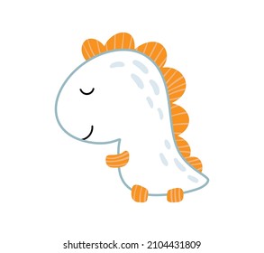 Hand drawn cute baby dinosaur vector print. Sweet Cool dino illustration for nursery t-shirt, kids apparel boy, invitation, simple scandinavian child design.