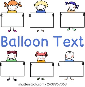 Hand drawn cute balloon text.
