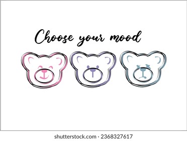 hand drawn cute bear design vector art