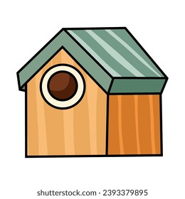 Hand dibujó una bonita casa de aves, ilustraciones vectoriales.