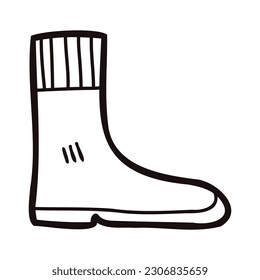 Hand Drawn cute boots in doodle style isolated on background