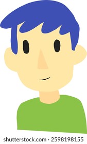 Hand drawn cute boy avatar. Profile picture for young man, suitable for user identity.