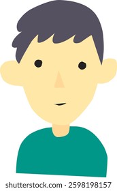 Hand drawn cute boy avatar. Profile picture for young man, suitable for user identity.