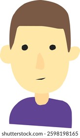 Hand drawn cute boy avatar. Profile picture for young man, suitable for user identity.