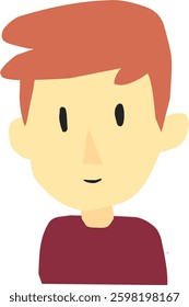 Hand drawn cute boy avatar. Profile picture for young man, suitable for user identity.