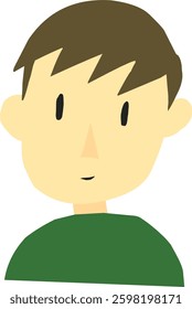 Hand drawn cute boy avatar. Profile picture for young man, suitable for user identity.