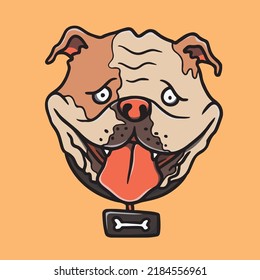 Hand drawn cute bulldog illustration