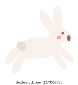 Hand drawn cute bunny, children print design rabbit, vector