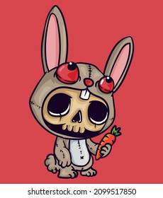 Hand drawn cute bunny costume cartoon collection