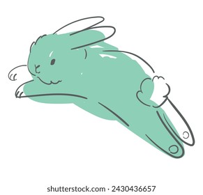 Hand gezeichnet Netter Hase, Design Hase Illustration, Kinder Print Vektor