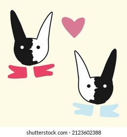Hand drawn cute bunny illustration