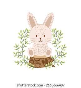Hand Drawn Cute Bunny, print design rabbit, children print on t-shirt