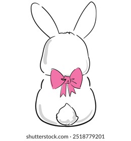 Hand Drawn Cute Bunny, print design rabbit. Vector