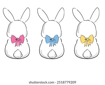 Hand Drawn Cute Bunny, print design rabbit. Vector