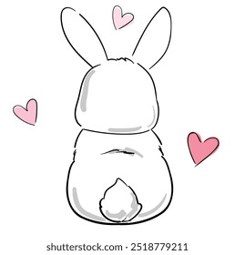 Hand Drawn Cute Bunny, print design rabbit. Vector