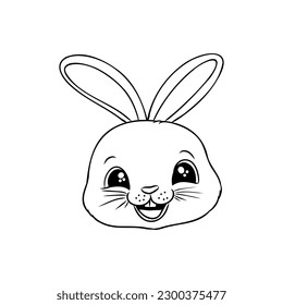 Hand drawn Cute Bunny vector illustration. print design rabbit, children print on t-shirt.