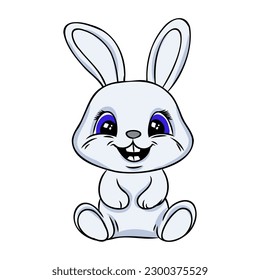 Hand drawn Cute Bunny vector illustration. print design rabbit, children print on t-shirt.