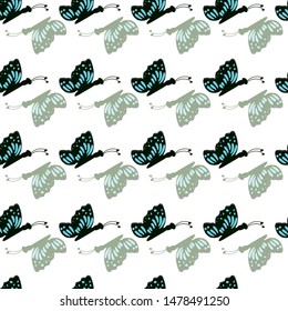 Hand drawn cute butterflies on a white background.Perfect for scrap booking, fashion and home decor projects. Surface pattern design.