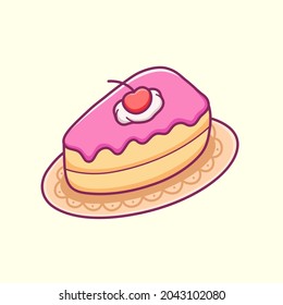 hand drawn cute cake illustration design vector