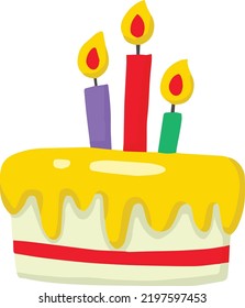 Ilustración de la tarta linda Hand Drawn aislada en el fondo