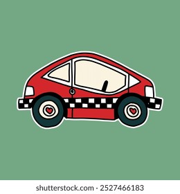 hand drawn cute car illustration
