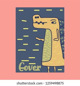 Hand drawn cute card with Dinosaur