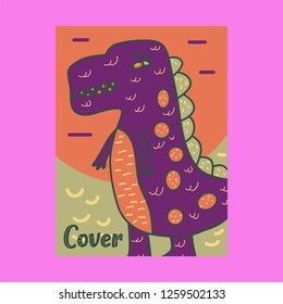 Hand drawn cute card with Dinosaur