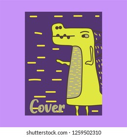Hand drawn cute card with Dinosaur