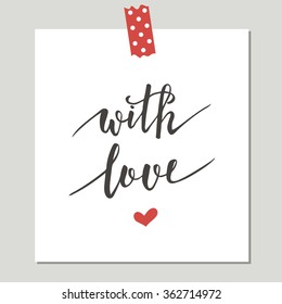  Hand Drawn Cute Card With Love Design. Perfect for valentines day, birthday, save the date invitation.