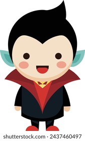 Hand drawn cute cartoon with dracula