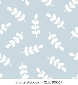 Hand drawn cute cartoon floral seamless pattern with olive branch. Flat vector peace, freedom concept in colored doodle style. Repeated background botanical wrapping, wallpaper or print design.