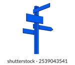 Hand drawn cute cartoon illustration street sign. Flat vector road direction choice doodle. Business plan icon. Navigation guide. Strategy solution. Way decision. Searching for opportunity. Isolated.